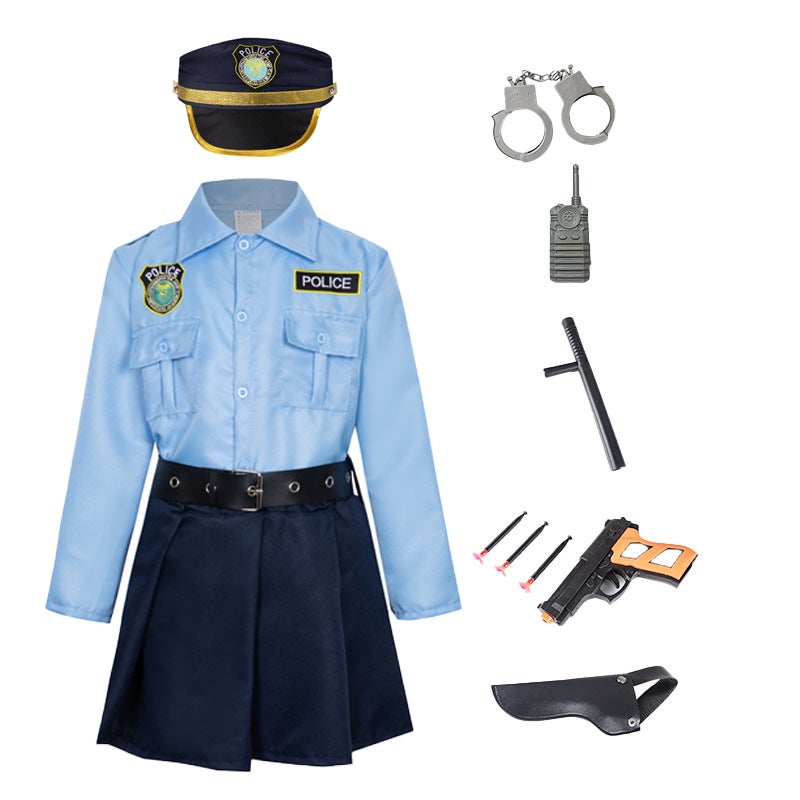 Children'S June 1 Police Uniform Police Officer Uniform Toy Suit Police Uniform Role Playing Traffic Police Performance Uniform - Image 1